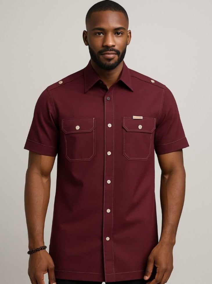 Commander Burgundy Safari Shirt