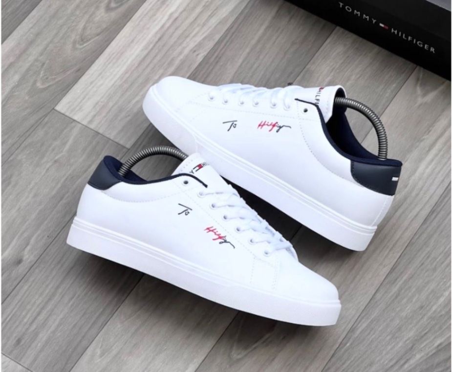 Tommy Hilfiger white and blue unisex sneakers