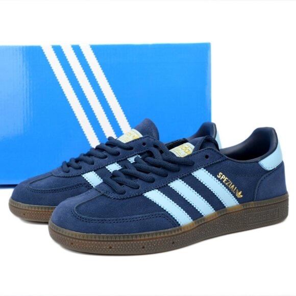 Adidas Handball Spezial in navy blue with a gum outsole