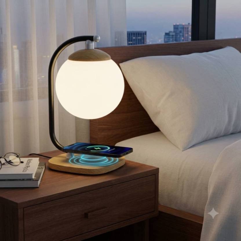 Rachargeable Table Lamp / Bedside Lamp with Wireless Phone Charging Ability