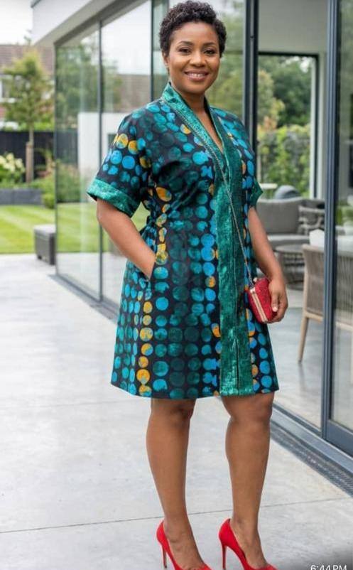 AFIABA  Kaftan dress with adjustable back belt