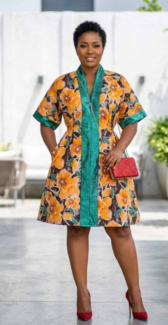 AFIABA  Kaftan dress and Asoke glitter with adjustable back belt