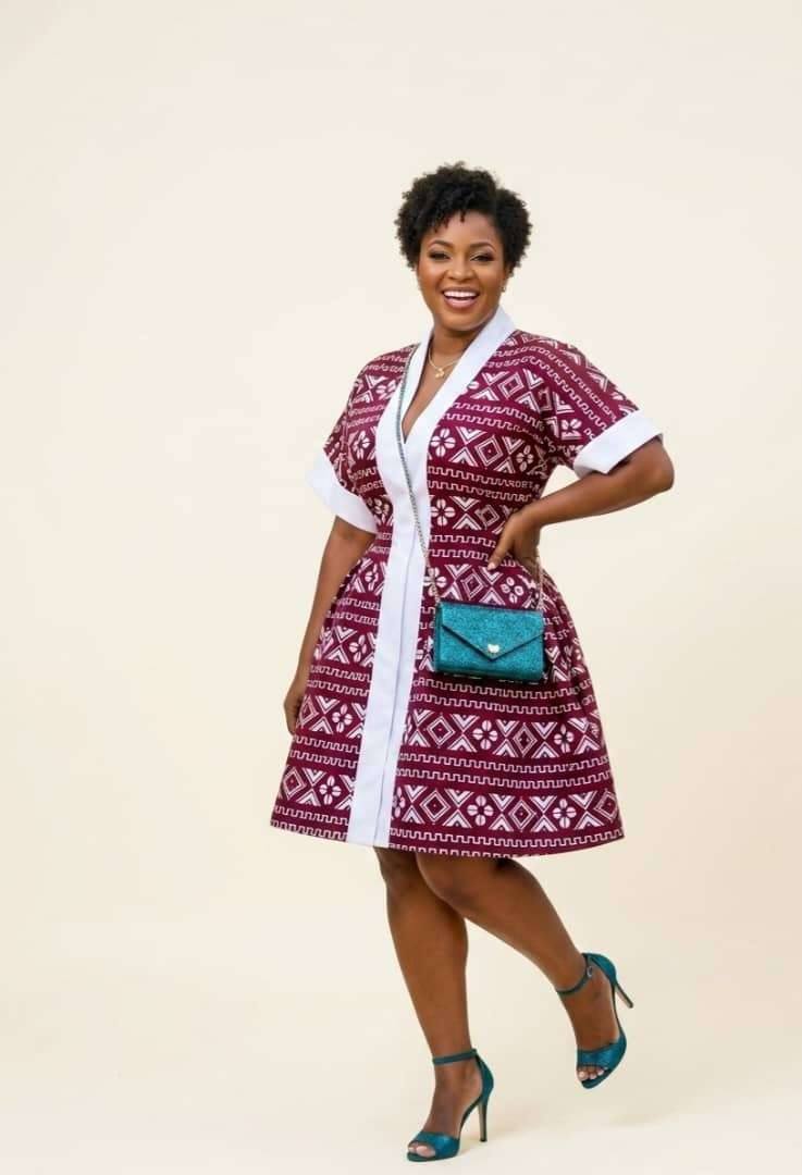 Eya  Kaftan dress with adjustable back belt