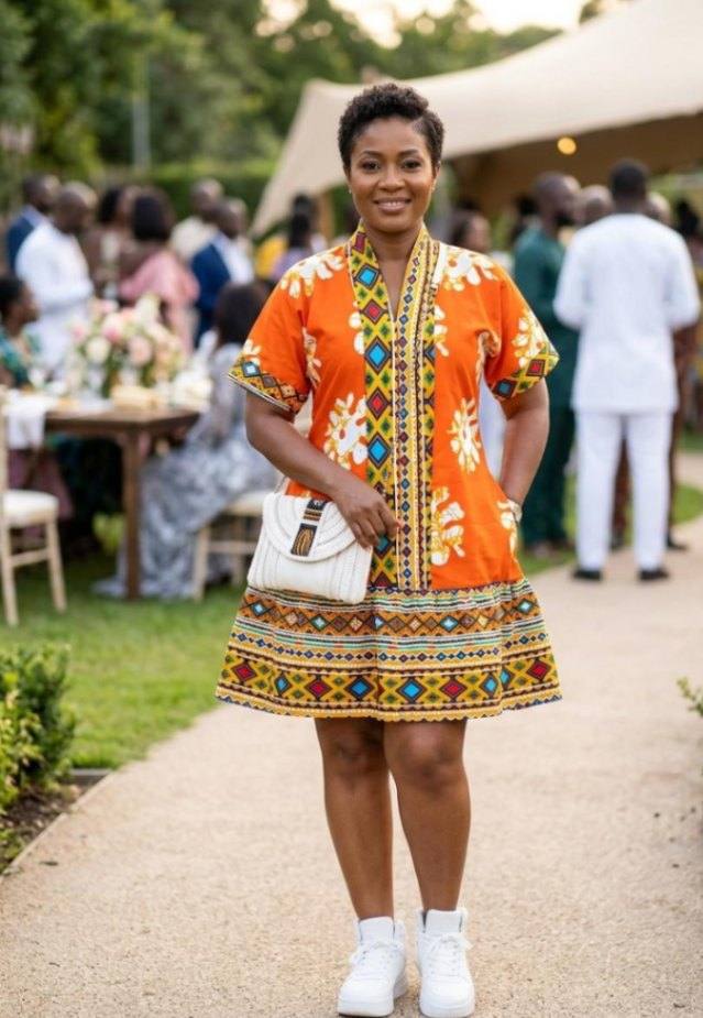 AFIABA  Kaftan dress with adjustable back belt