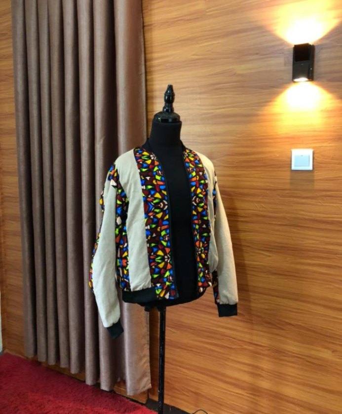 African print Unisex  Bomber jacket with a touch of velvet