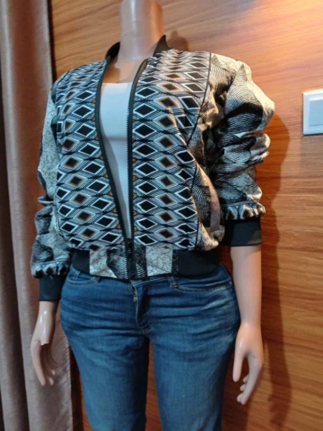 African print Unisex  Bomber jacket with a touch of velvet