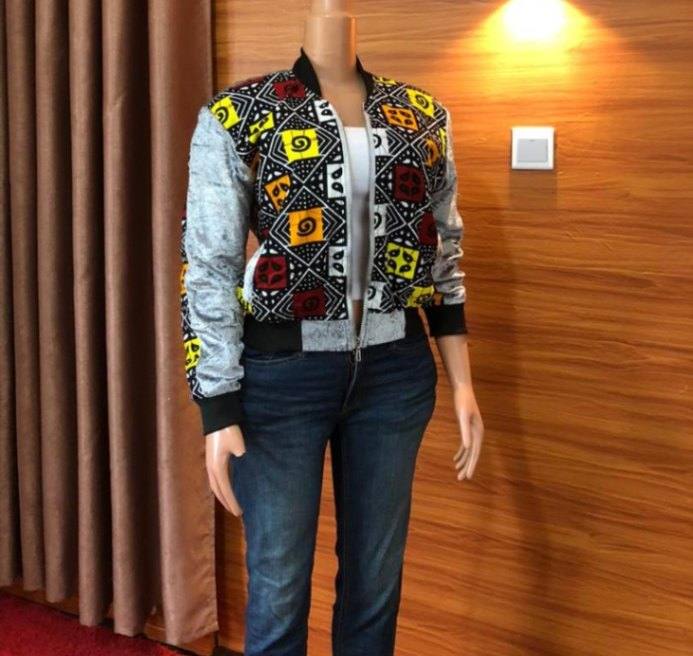 African print Unisex  Bomber jacket with a touch of velvet