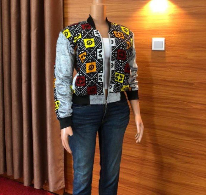 African print Unisex  Bomber jacket with a touch of velvet
