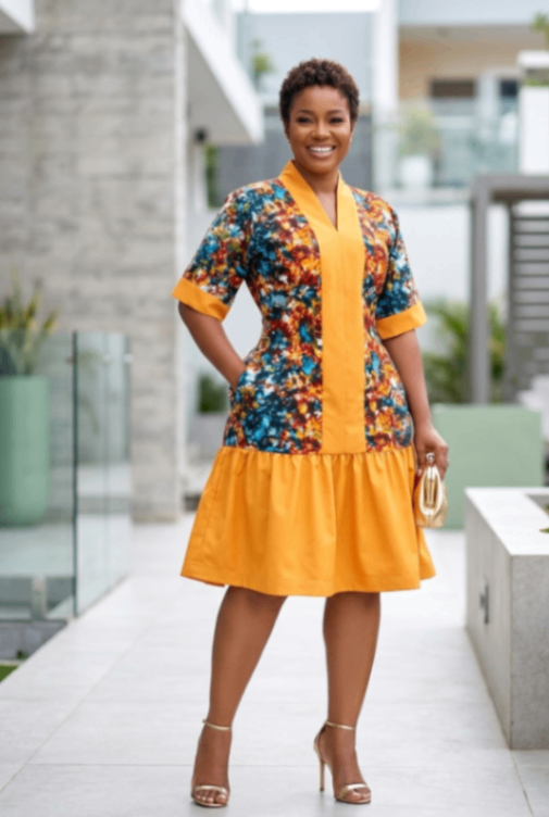 Eya  Kaftan dress with adjustable back belt