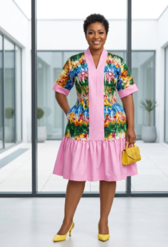 Eya  Kaftan dress with adjustable back belt