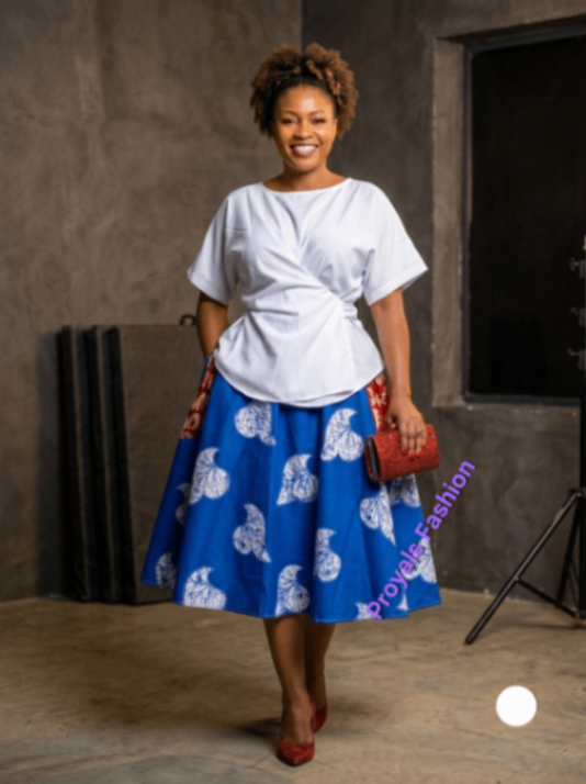 AMANDA SET Flare skirt and Twisted wrap top