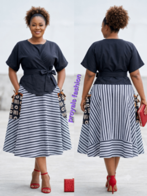 AMANDA SET Flare skirt and Twisted wrap top