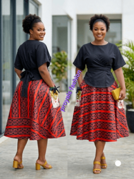 AMANDA SET Flare skirt and Twisted wrap top