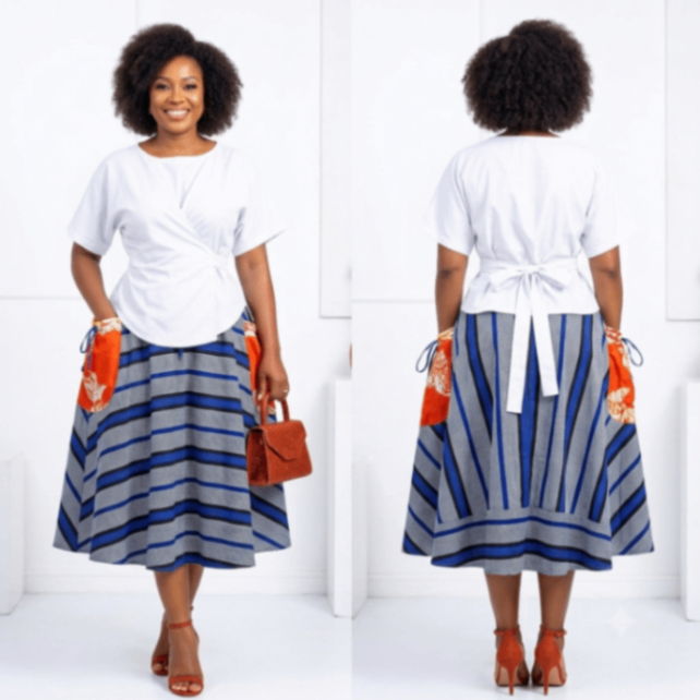 AMANDA SET Flare skirt and Twisted wrap top