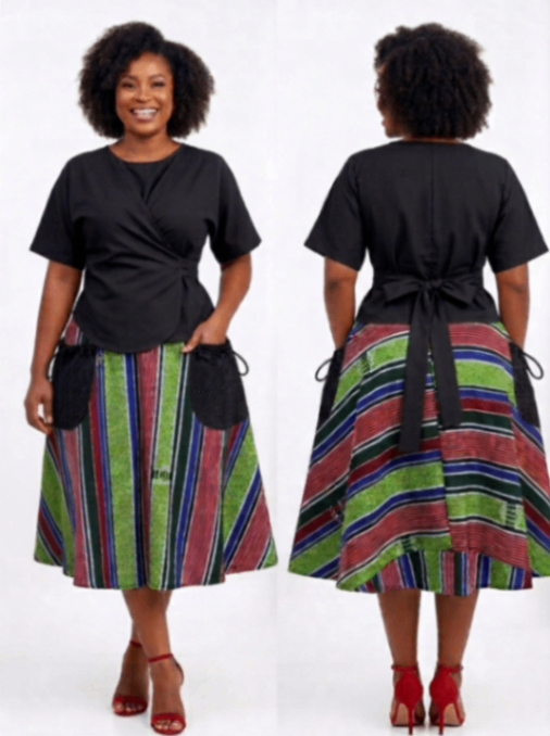 AMANDA SET Flare skirt and Twisted wrap top