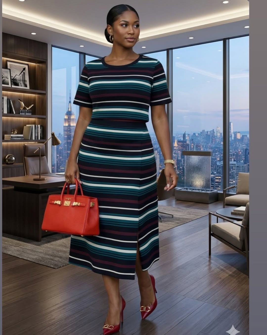 The Monroe Striped Midi Set