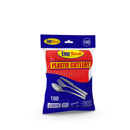  Disposable plastic spoons and fork