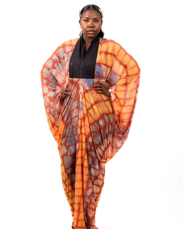 Terracotta Mosaic Draped Kaftan