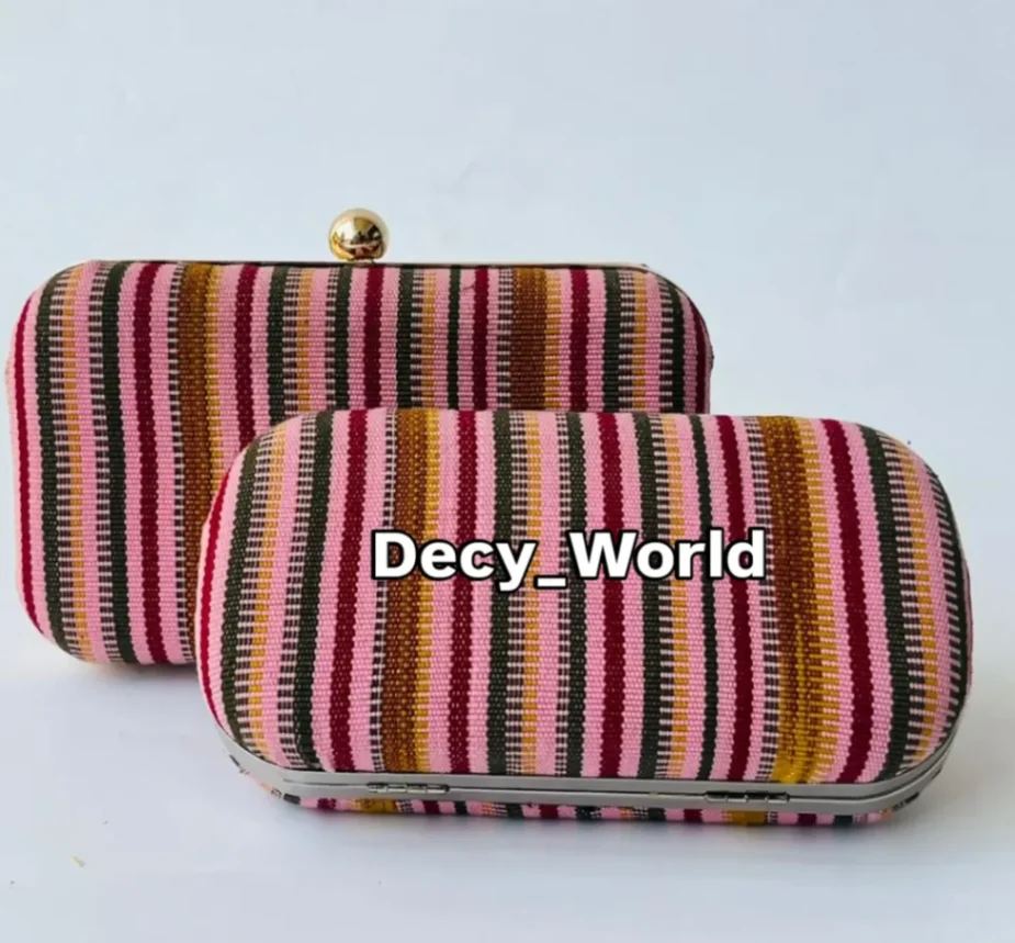 Pink Striped Mel Kente Purse