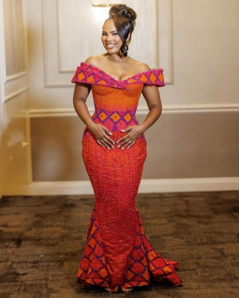 Sunset Empress Bridal Kente Gown