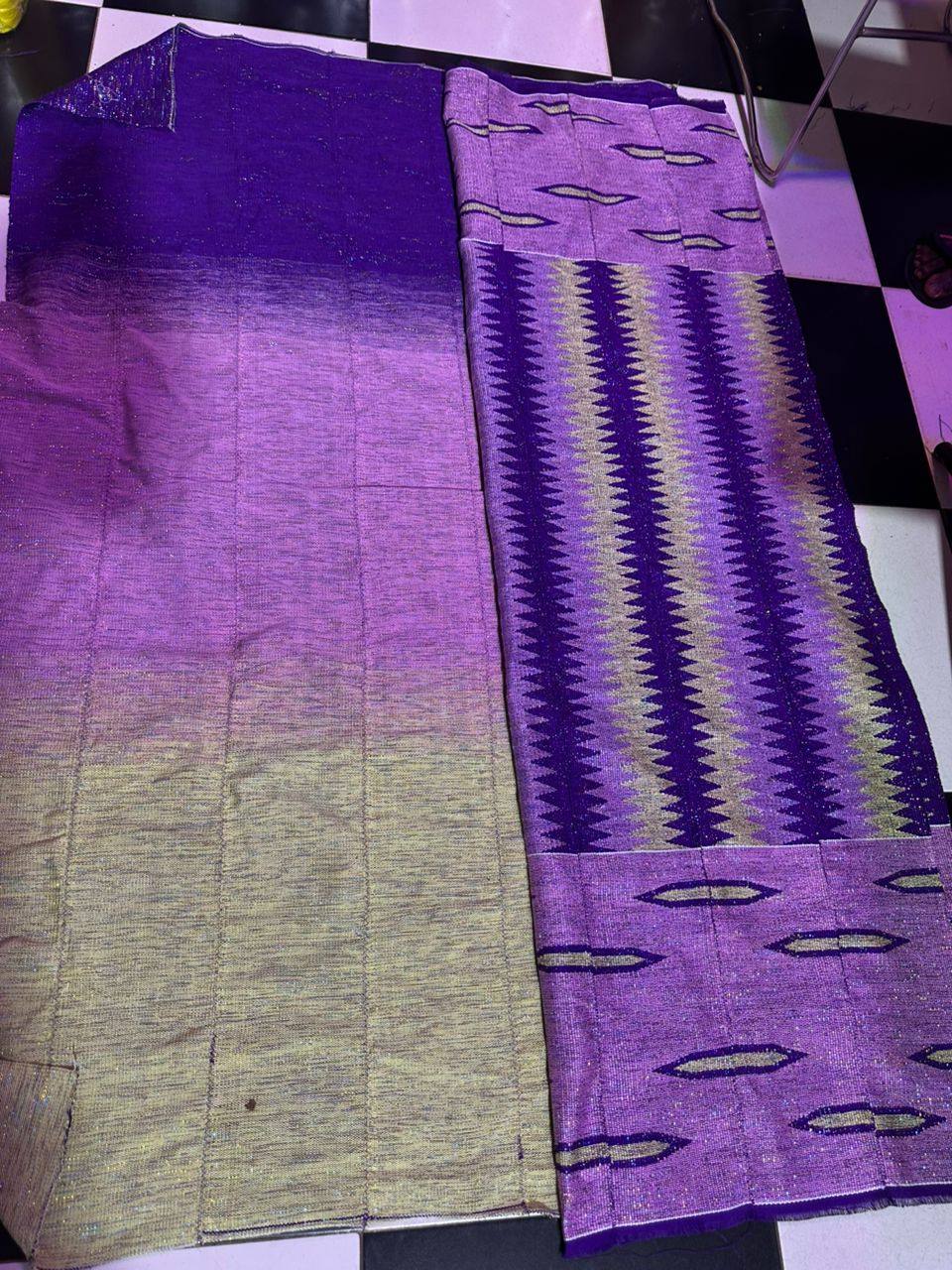4 yards ombre' with 2 yards design pattern making 6 yards