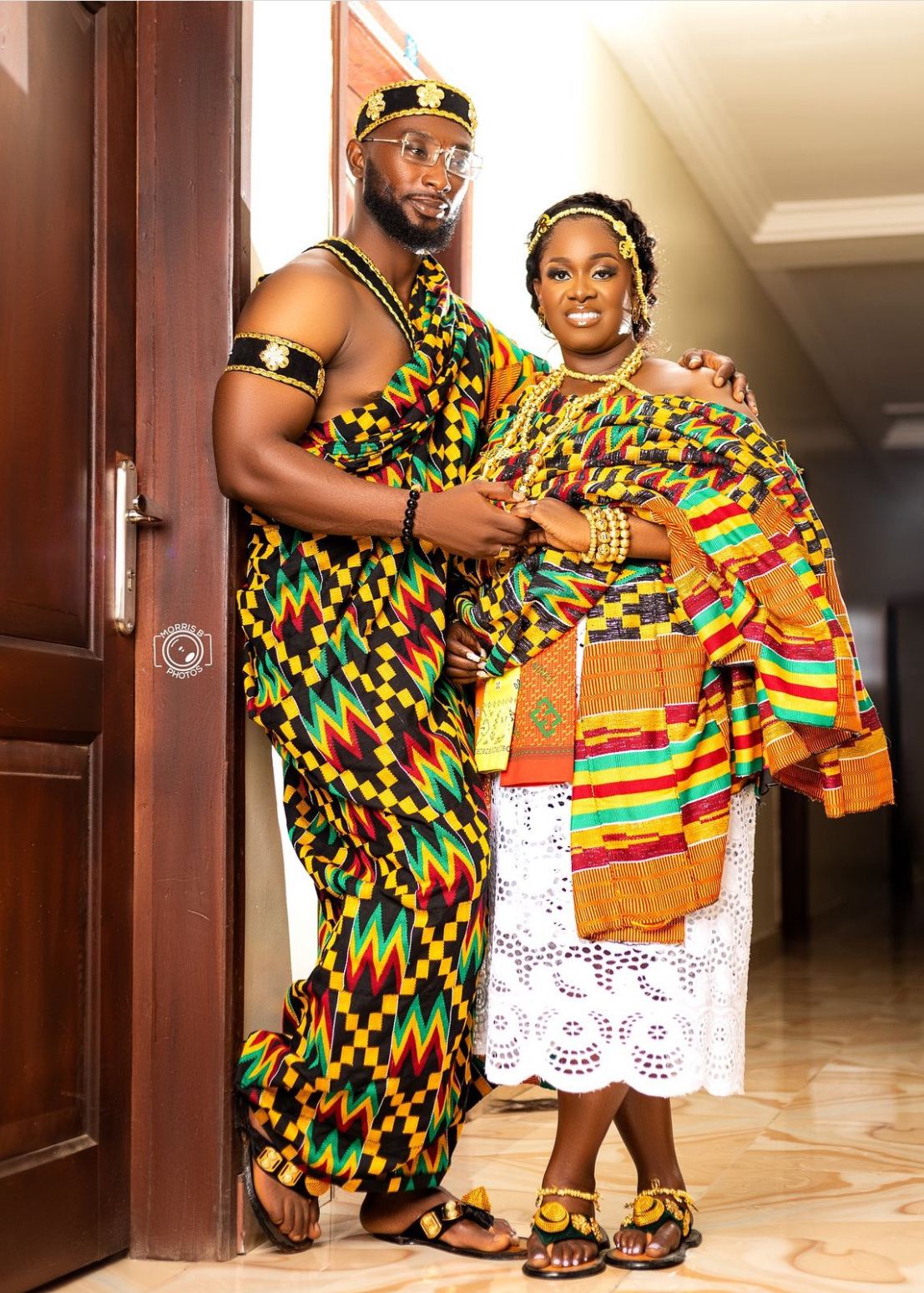 Fathia (black) Couple set (10 yards men & 6 yards Dansinkra women) 