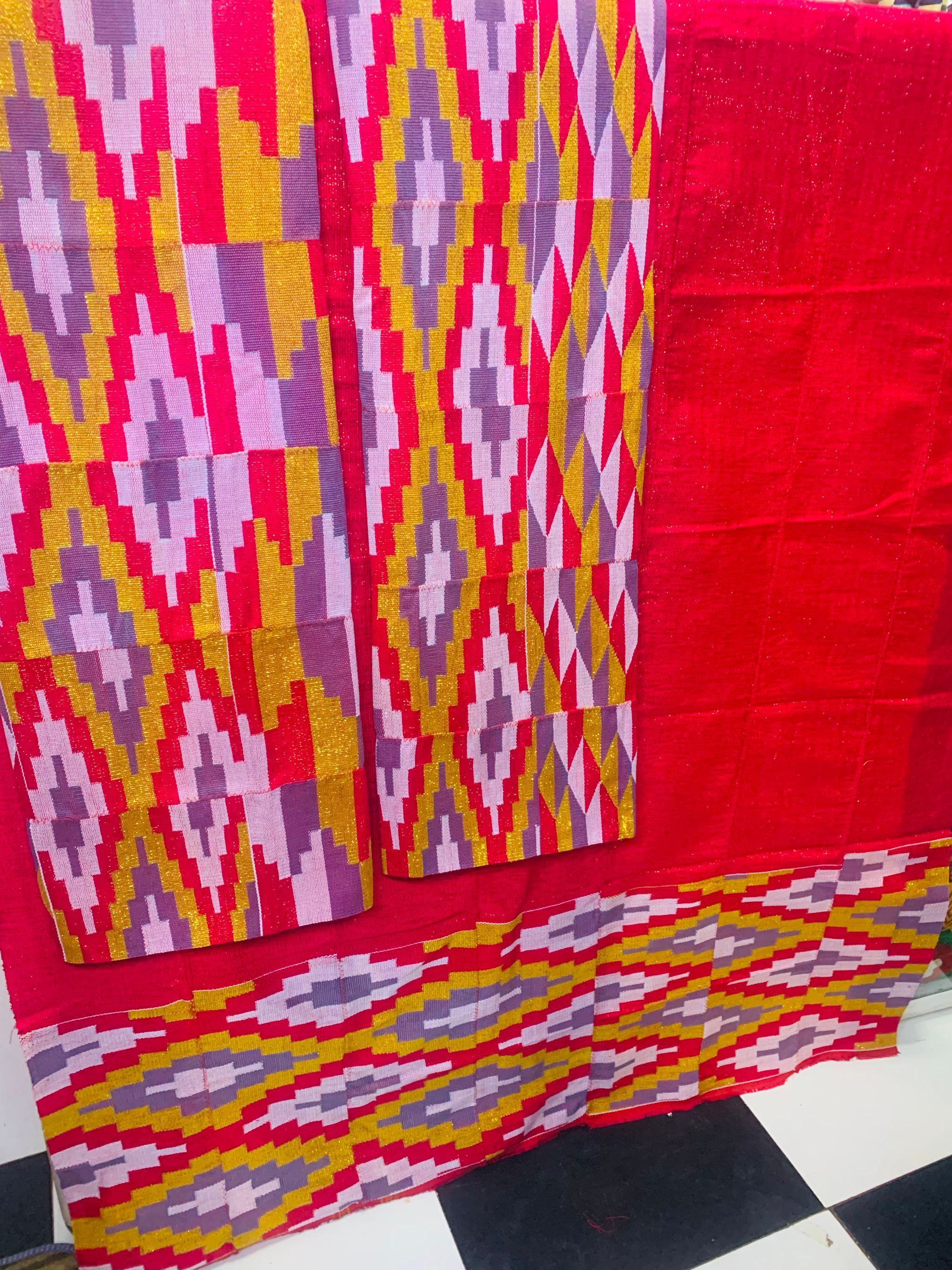 6 yards unique design pattern and plain 