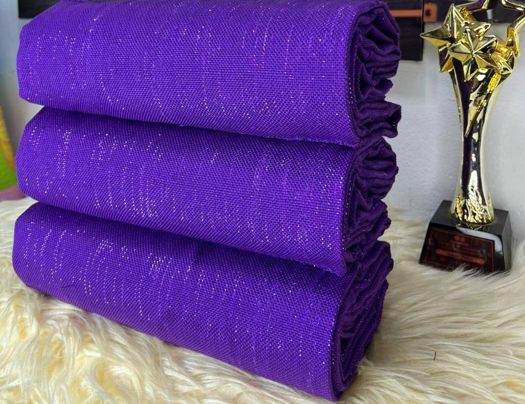 6 yards purple plain kente 