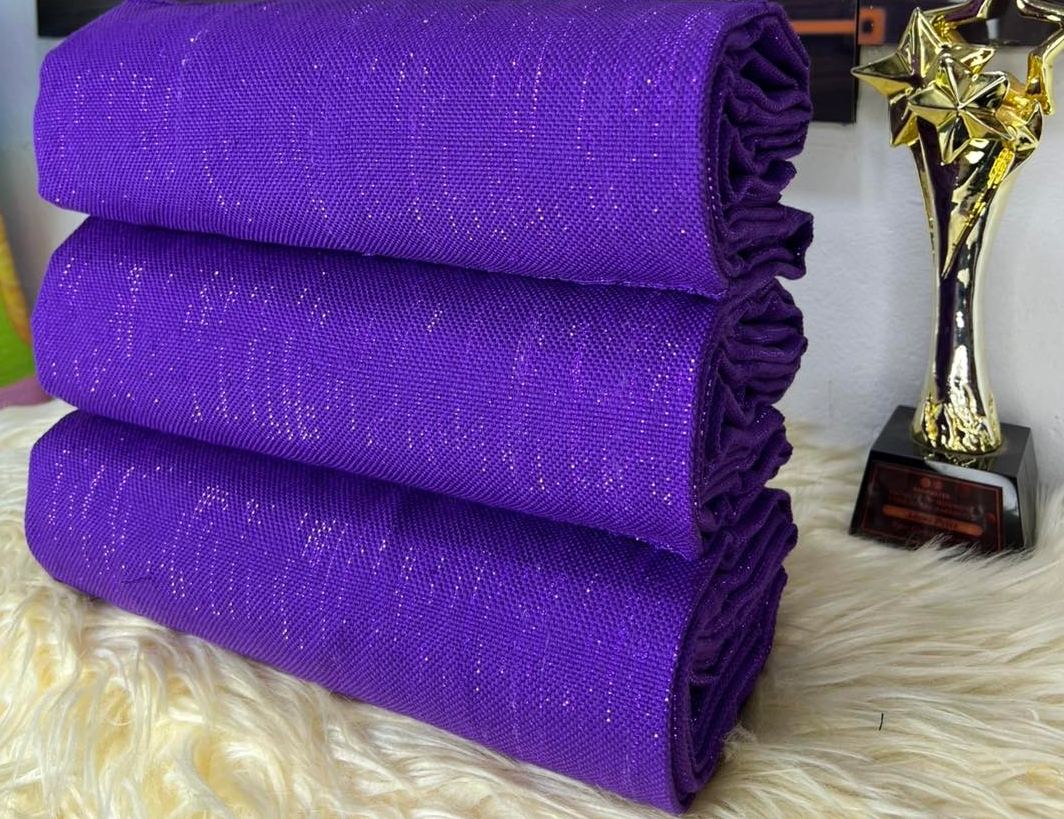 6 yards purple plain kente 