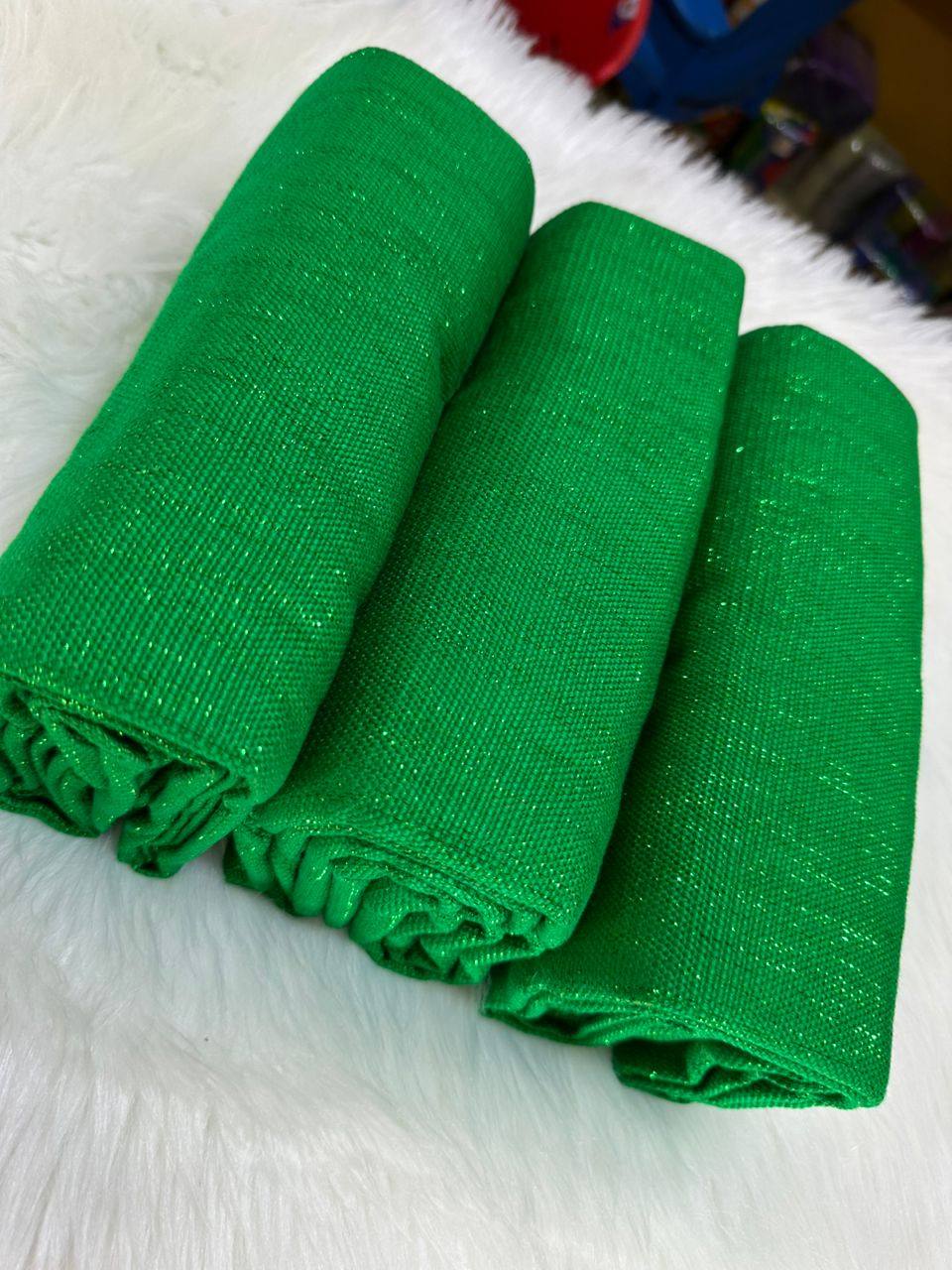 6 yards green plain kente