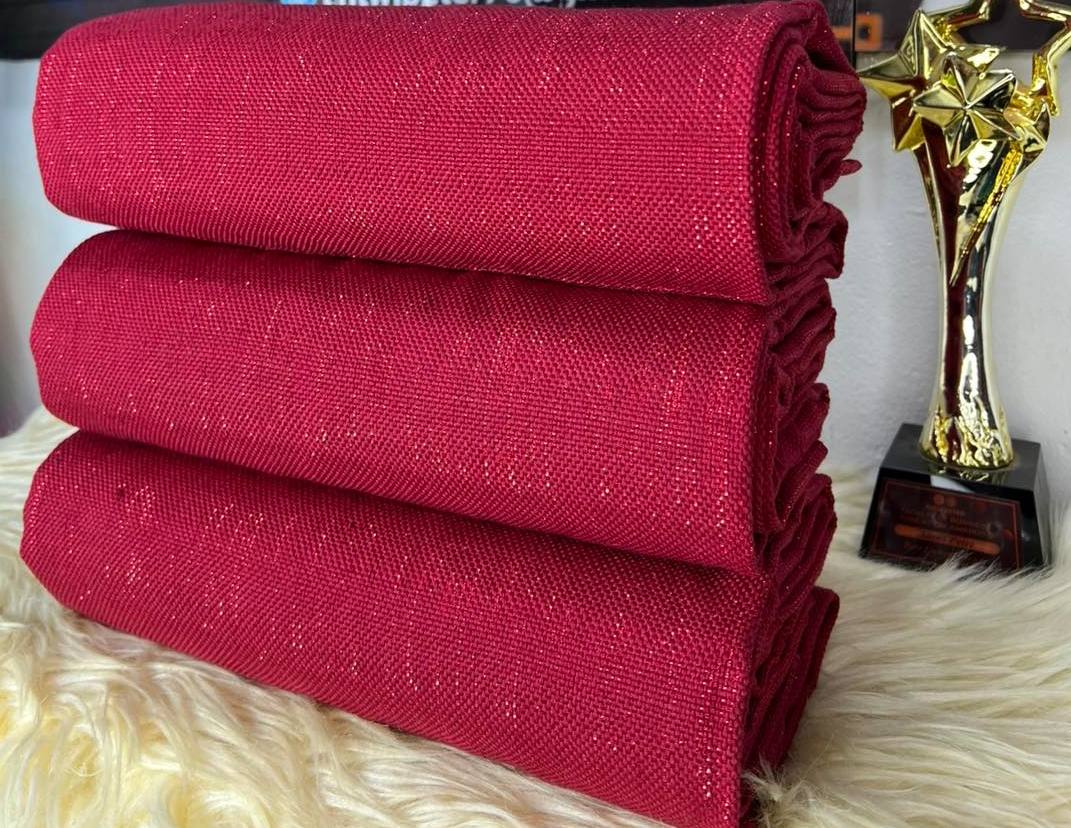 6 yards wine plain kente
