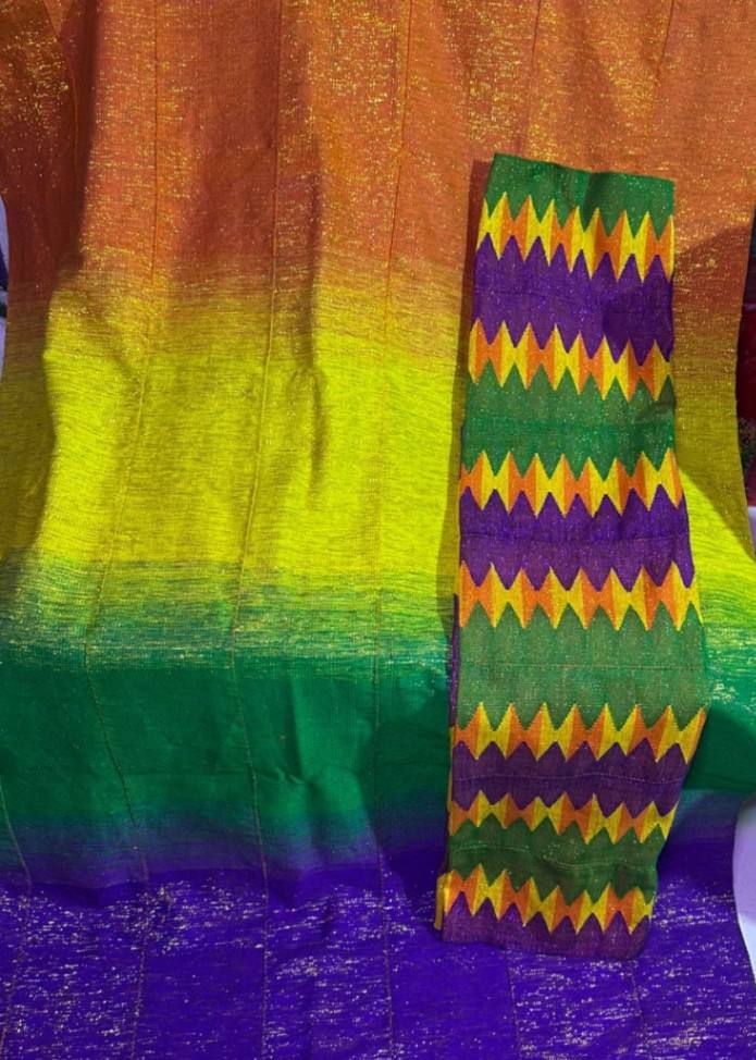 6 yards ( 2 yards design with 4 yards ombre' plain) 